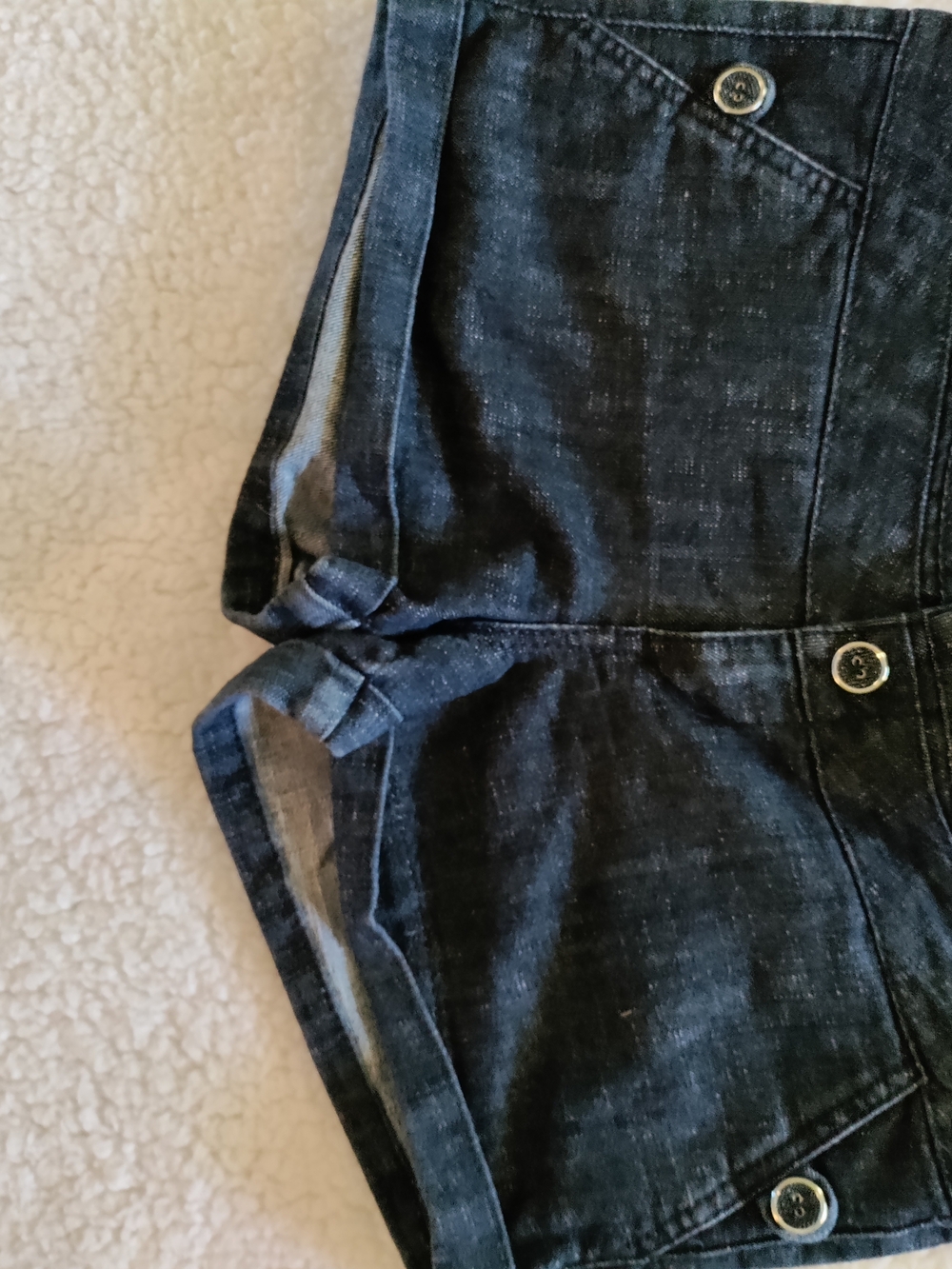 Boom Boom Jeans Dark Blue Denim Shorts with Button Front